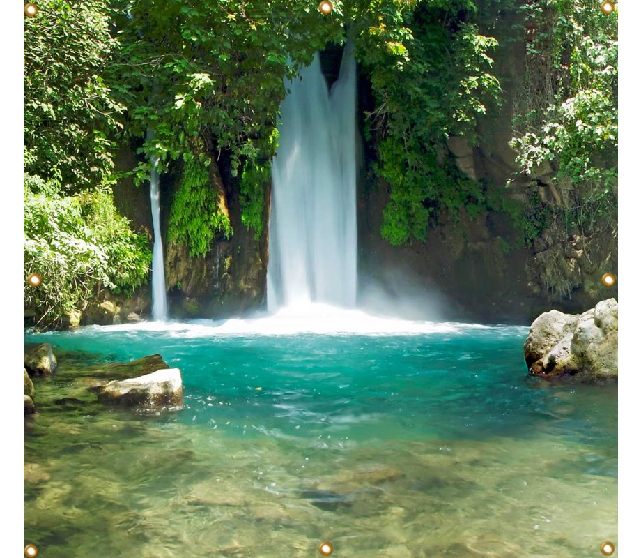 Panoramic Banyas Waterfall Sukkah Single-Wall Panel 8 ft Width