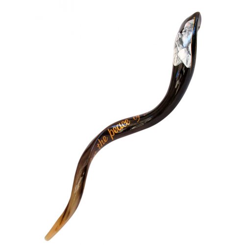 Peace Hand Painted Yemenite Shofar