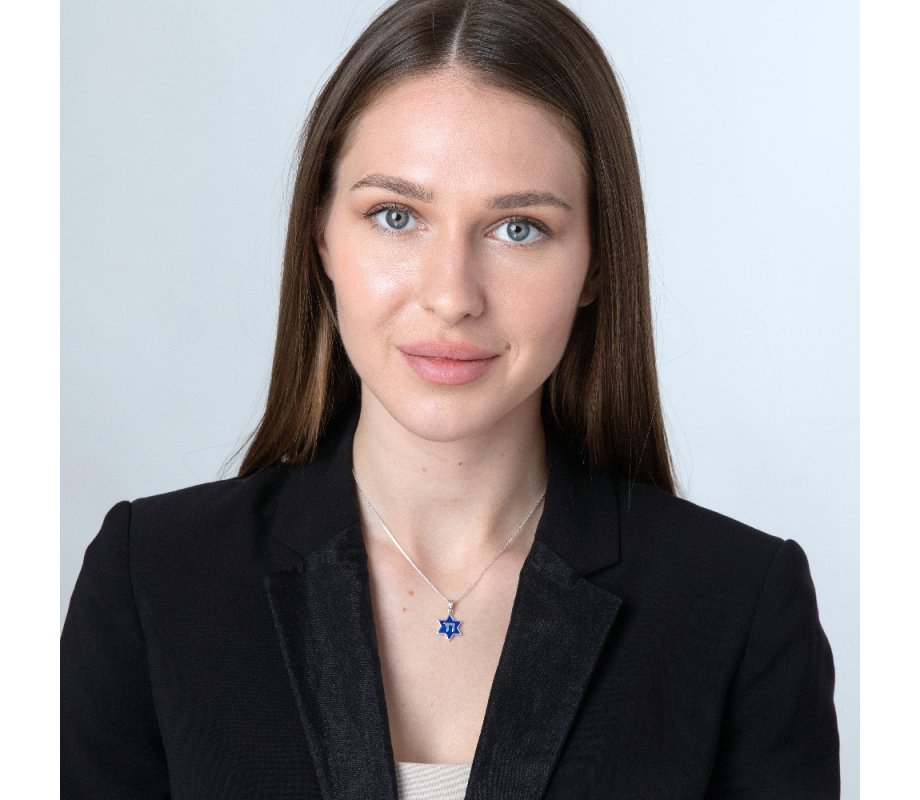 Pendant Necklace, Chai Overlaid on Blue Enamel and on Reverse – Sterling Silver