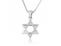 Pendant Necklace, Classic Smooth Star of David - Sterling Silver