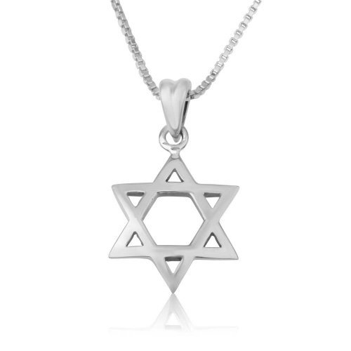 Pendant Necklace, Classic Smooth Star of David - Sterling Silver