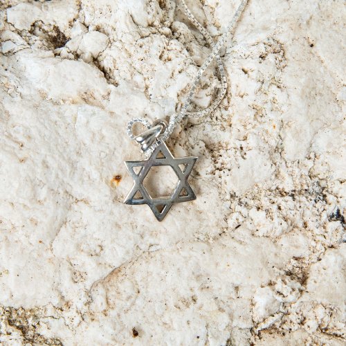 Pendant Necklace, Classic Smooth Star of David - Sterling Silver