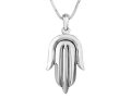 Pendant Necklace, Contemporary Style Hamsa Hand  Sterling Silver