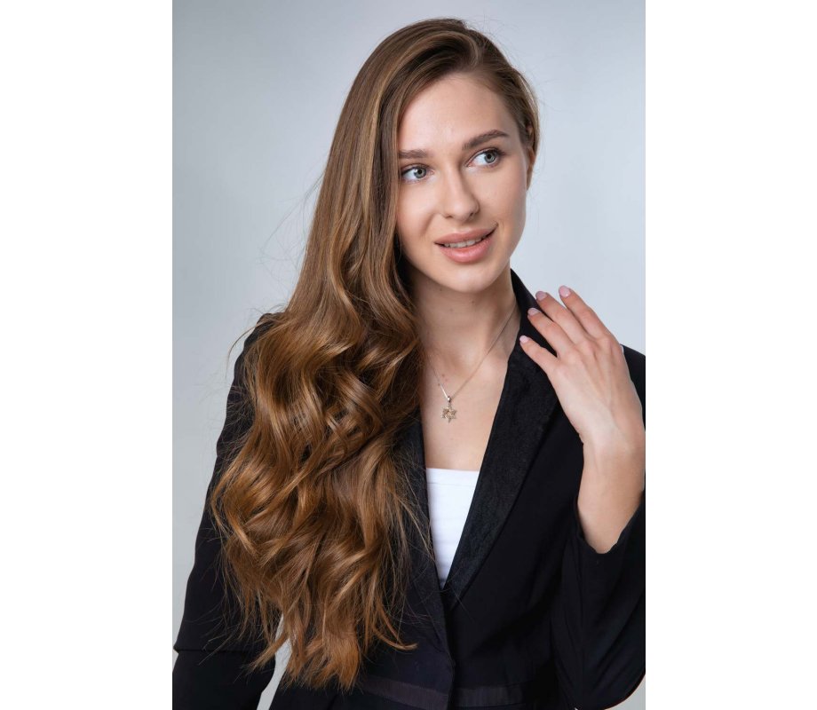 Pendant Necklace with Double Stars of David - Sterling Silver and Gold Plated