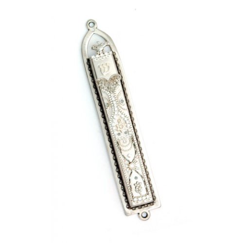 Pewter Mezuzah Case in Silver color - Shahaf