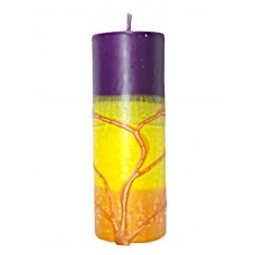Pillar Havdalah Candle, Handmade, Purple, Yellow and More