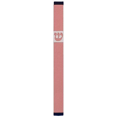 Pillar Mezuzah Case with Curving Shin in Light Colors, 7 Inches Height - Agayof