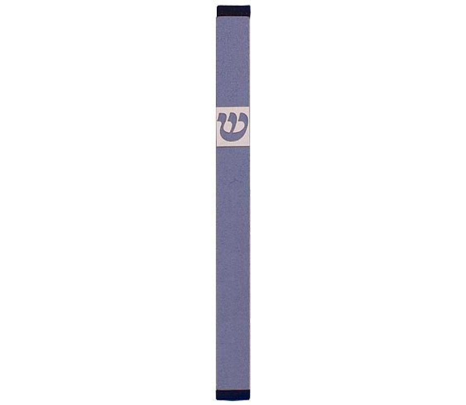 Pillar Mezuzah Case with Curving Shin in Light Colors, 7 Inches Height - Agayof