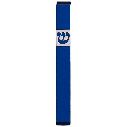 Pillar Mezuzah Case with Curving Shin in Light Colors at 5 Inches Height - Agayof