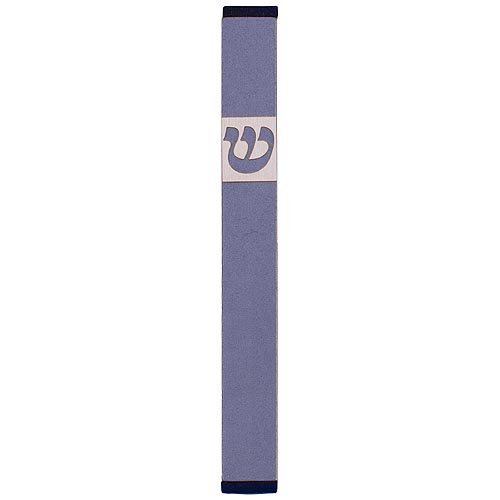 Pillar Mezuzah Case with Curving Shin in Light Colors at 5 Inches Height - Agayof