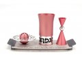 Pink Aluminum Havdalah Set Modern Design Agayof