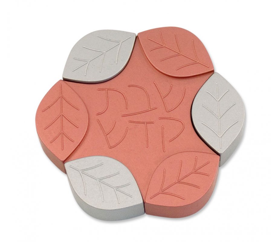 Pink Anodized Aluminum Travel Candle Holder, Leaf Collection - Avner Agayof