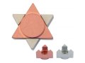 Pink Anodized Aluminum Travel Shabbat Candlesticks, Star Of David - Avner Agayof