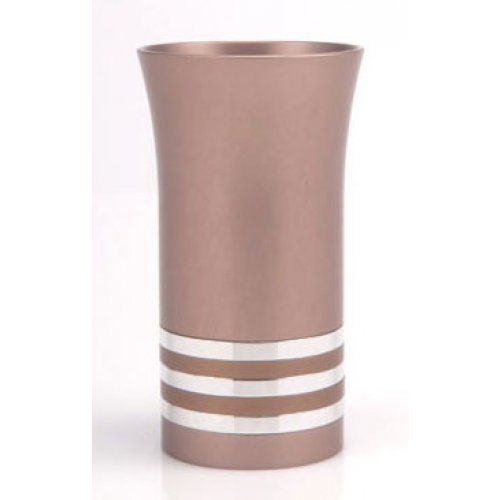 Pink Kiddush Cup with Silver Stripe- Agayof