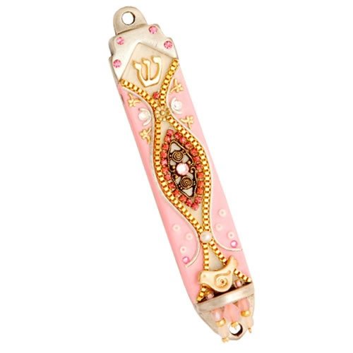 Pink Mezuzah Case for Girls Room - Shahaf