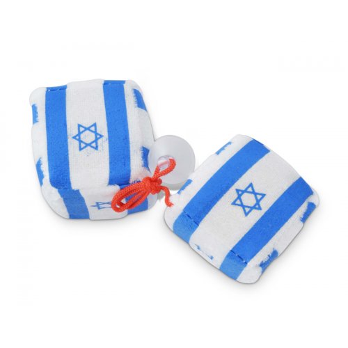 Playful Car Hanging Cubes with Flag of Israel