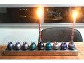 Pomegranate Anodized Aluminum Chanukah Menorah, Blue - Yair Emanuel