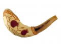 Pomegranate Hand Painted Light Ram's Horn Shofar