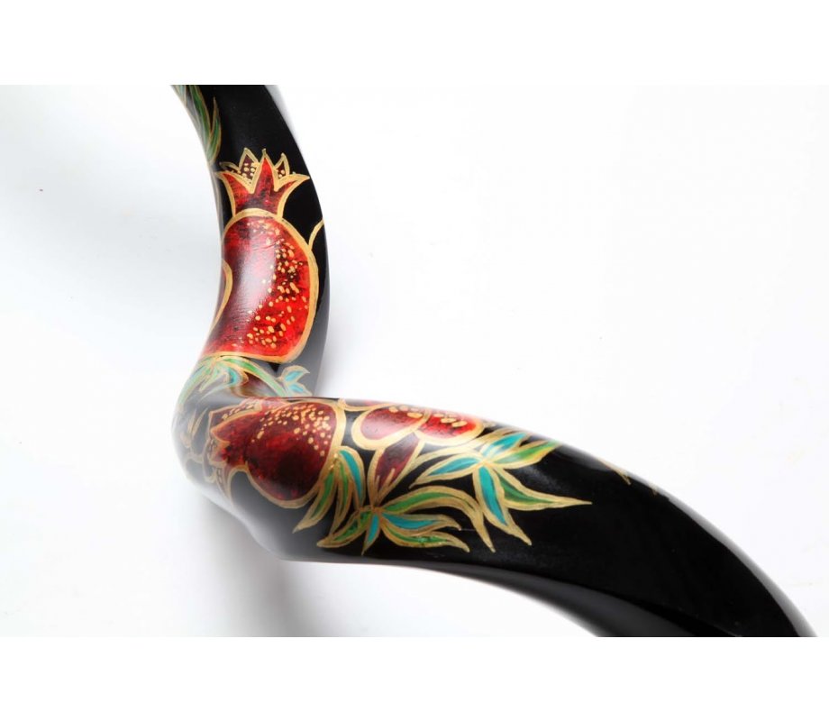 Pomegranate Hand Painted Yemenite Shofar