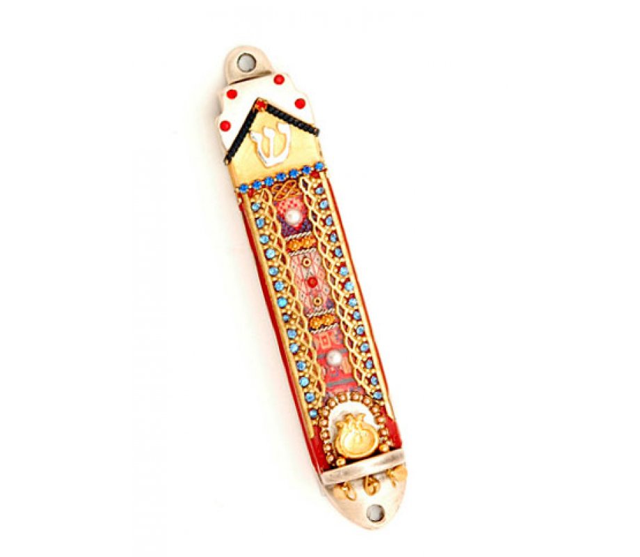 Pomegranate Marrakesh Design Mezuzah Case - Shahaf