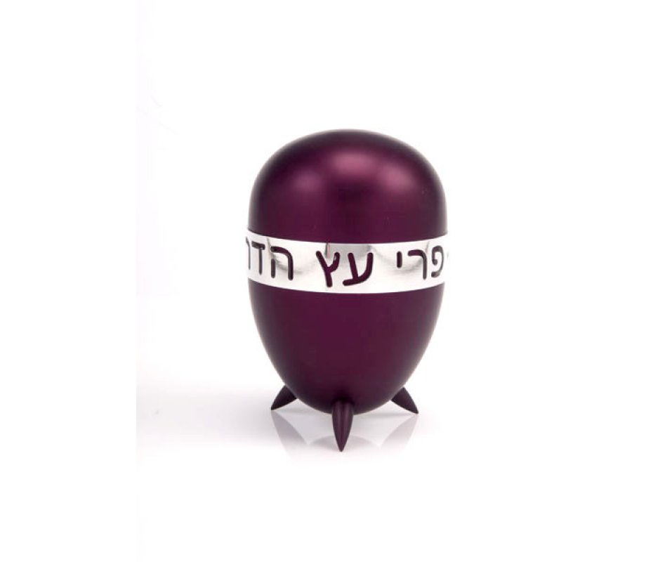 Prestigious Gleaming Anodized Aluminum Etrog Holder - Agayof