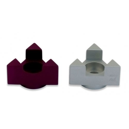 Purple Anodized Aluminum Travel Shabbat Candlesticks, Star of David - Avner Agayof