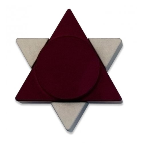 Purple Anodized Aluminum Travel Shabbat Candlesticks, Star of David - Avner Agayof