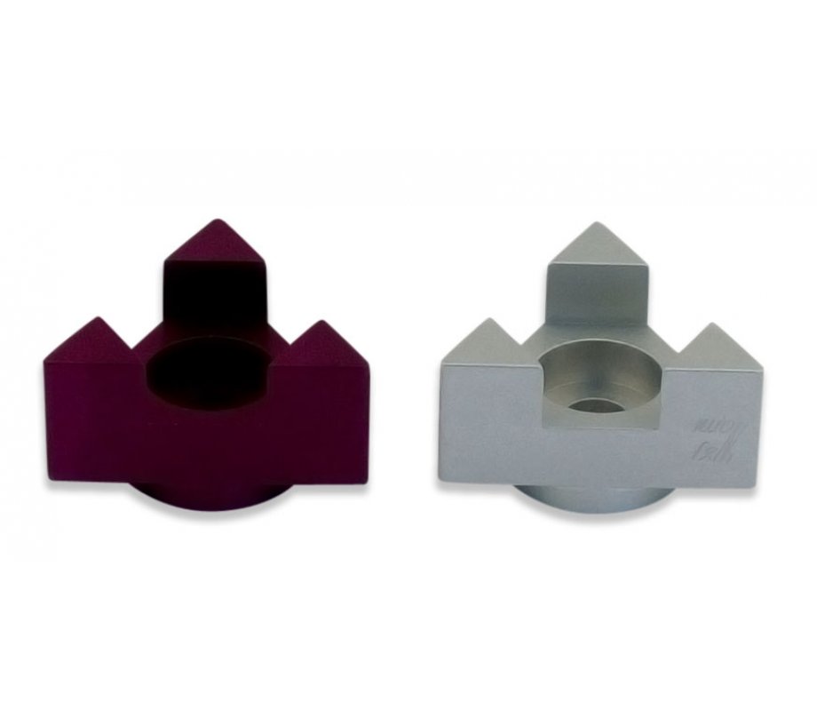 Purple Anodized Aluminum Travel Shabbat Candlesticks, Star of David - Avner Agayof