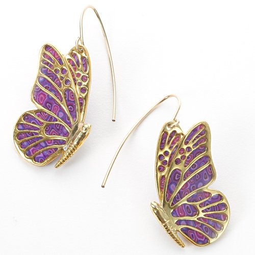 Purple Butterfly Earrings by Adina Plastelina