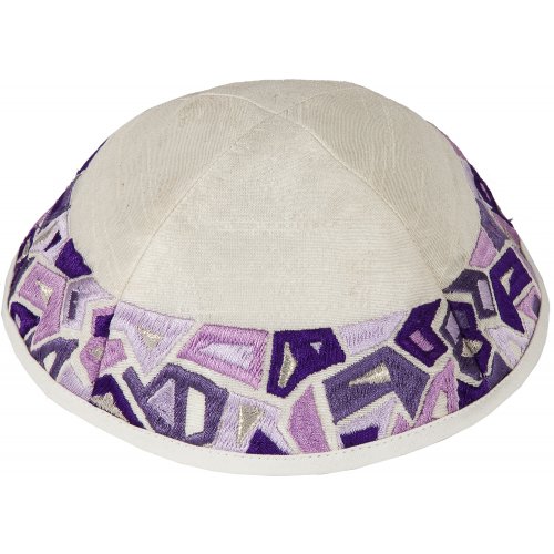 Purple Striped Mosaic Tallit Set - Star of David by Yair Emanuel