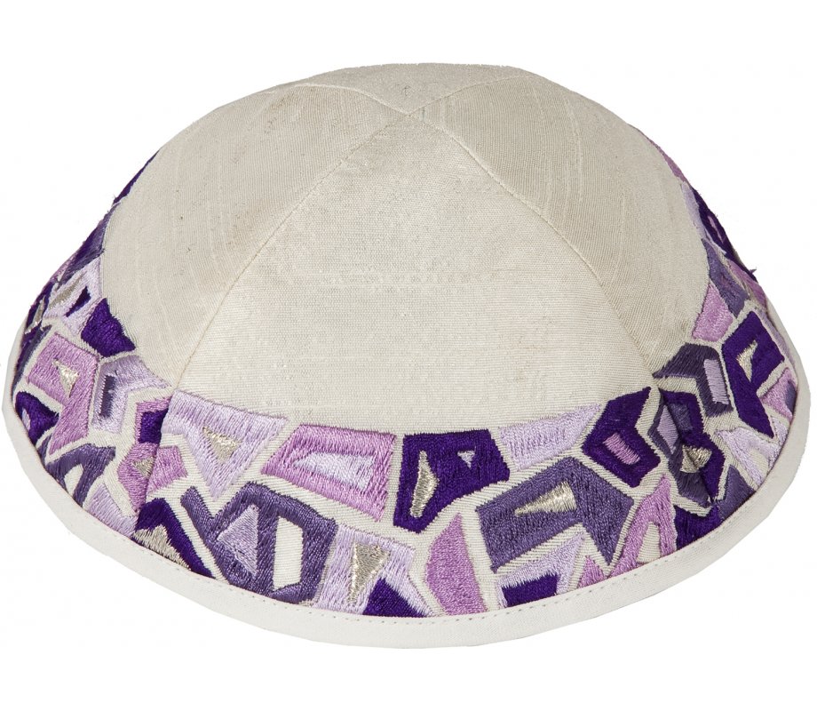 Purple Striped Mosaic Tallit Set - Star of David by Yair Emanuel