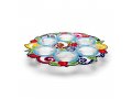 Raised Seder Plate with Colorful Leaves and Pomegranates - Dorit Judaica