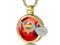 Red Shema Star of David Goldfilled Pendant By Nano Jewelry