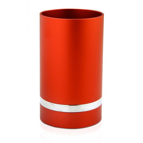 Red Anodized Aluminum Kiddush Cup by Benny Dabbah