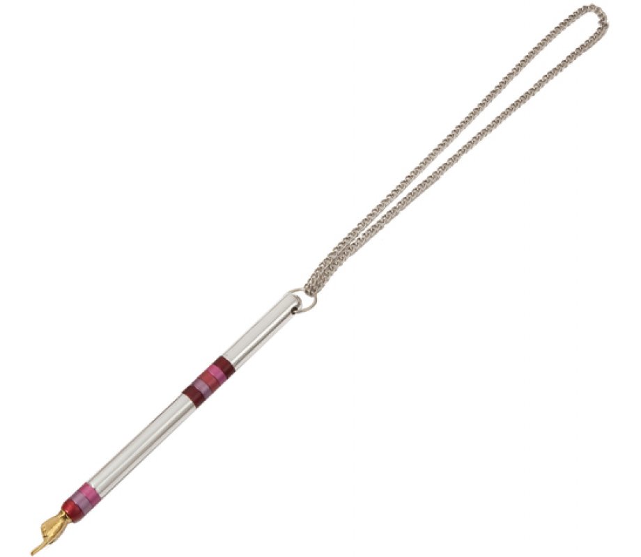 Red Bands on Anodized Aluminum Silver Yad Torah Pointer Yad - Yair Emanuel