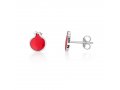 Red Pomegranates Stud Earrings - Sterling Silver