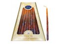 Red and Orange Fiery Colors of Handmade Safed Dripless Hanukkah Candles -