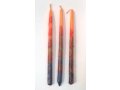 Red and Orange Fiery Colors of Handmade Safed Dripless Hanukkah Candles -