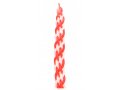 Red and White Handmade Braided Beeswax Havdalah Candle