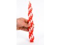 Red and White Handmade Braided Beeswax Havdalah Candle