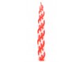 Red and White Handmade Braided Paraffin Wax Havdalah Candle
