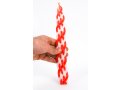 Red and White Handmade Braided Paraffin Wax Havdalah Candle
