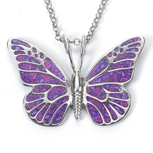 Regal Purple Butterfly Pendant By Adina Plastalina
