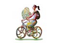 Rider with Flowers Free Standing Double Sided Bicycle Sculpture - David Gerstein