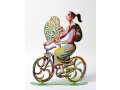 Rider with Flowers Free Standing Double Sided Bicycle Sculpture - David Gerstein