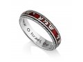 Ring in Sterling Silver with Shema Yisrael on Red Enamel Band  English and Hebrew