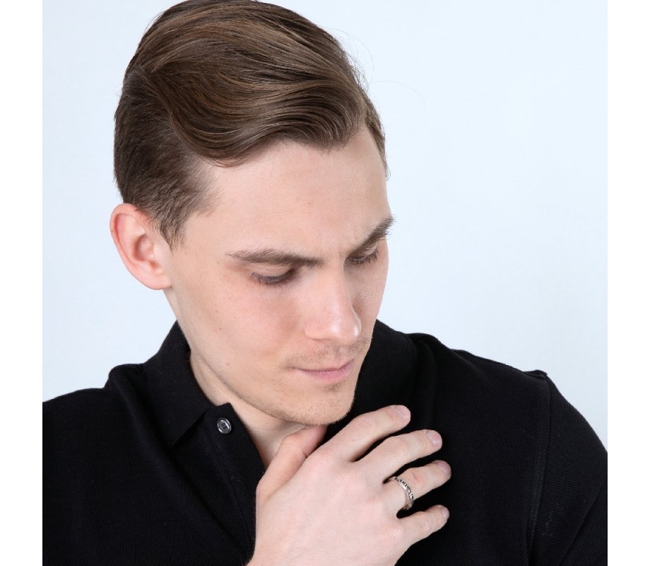 Ring of Sterling Silver, Ani Ledodi Words Cutout in Hebrew  English Inside