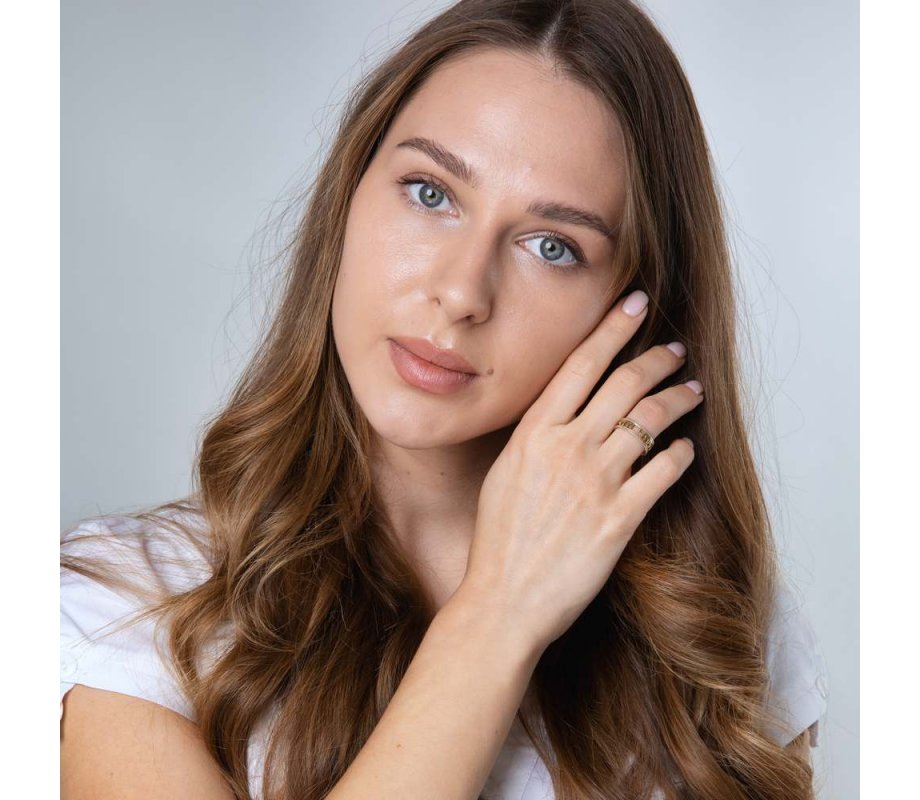 Ring of Sterling Silver, Hebrew Gold Plate Cutout Ani Ledodi  English Inside