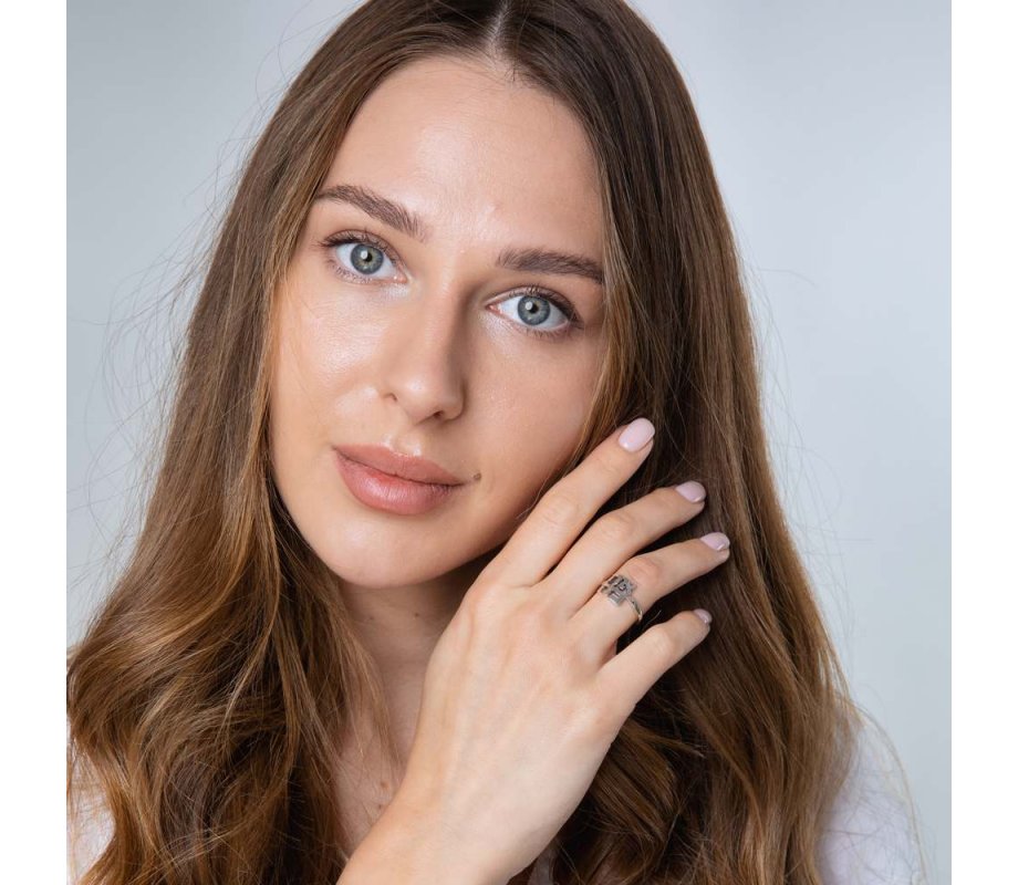 Ring of Sterling Silver with Ahavah, Love in Cut Out Letters in Hebrew