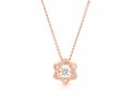 Rose Gold Plated Necklace, Zircon Decorated Star of David Pendant  Stainless Steel